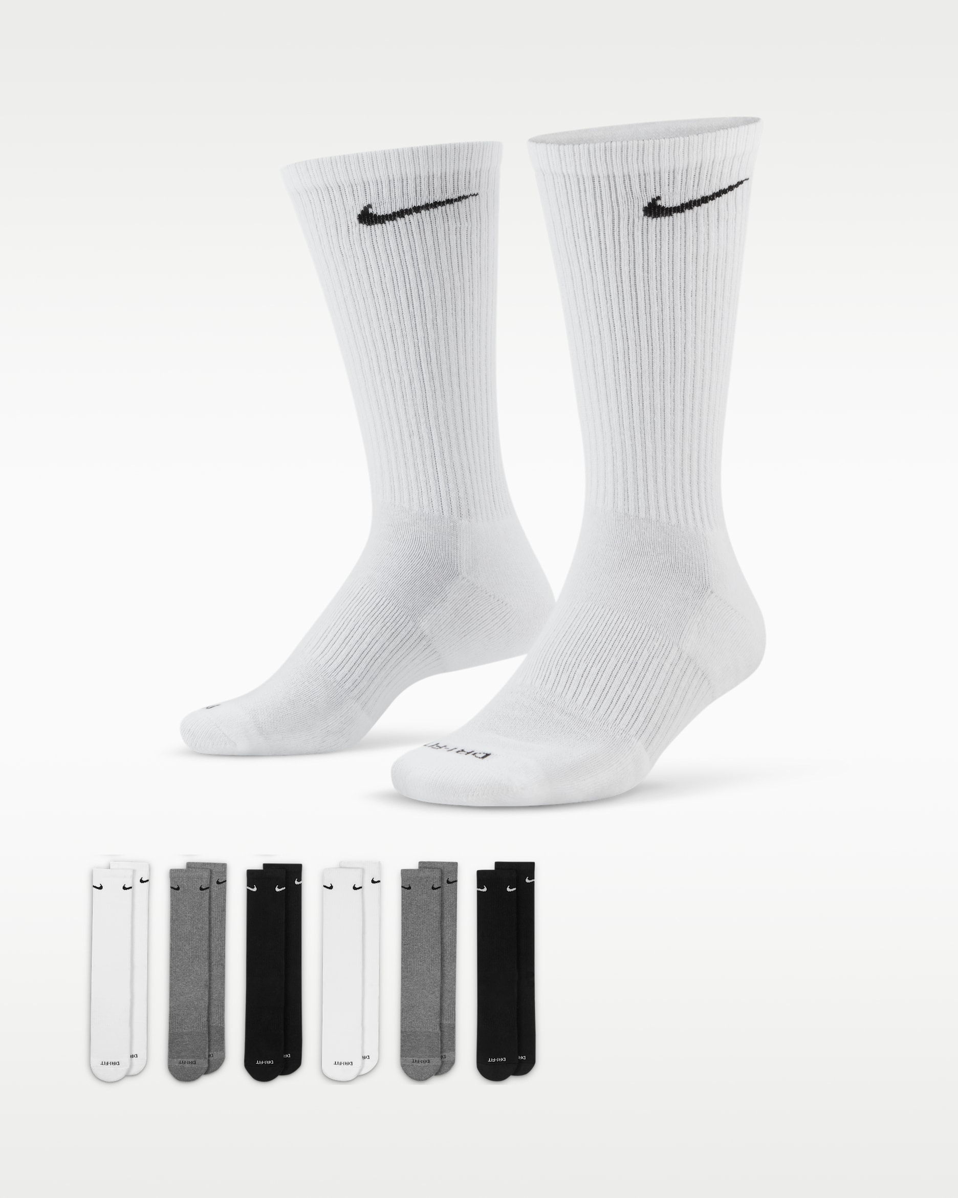 Nike Everyday Plus Cushioned Training Crew Socks (6 Pairs). Nike.com